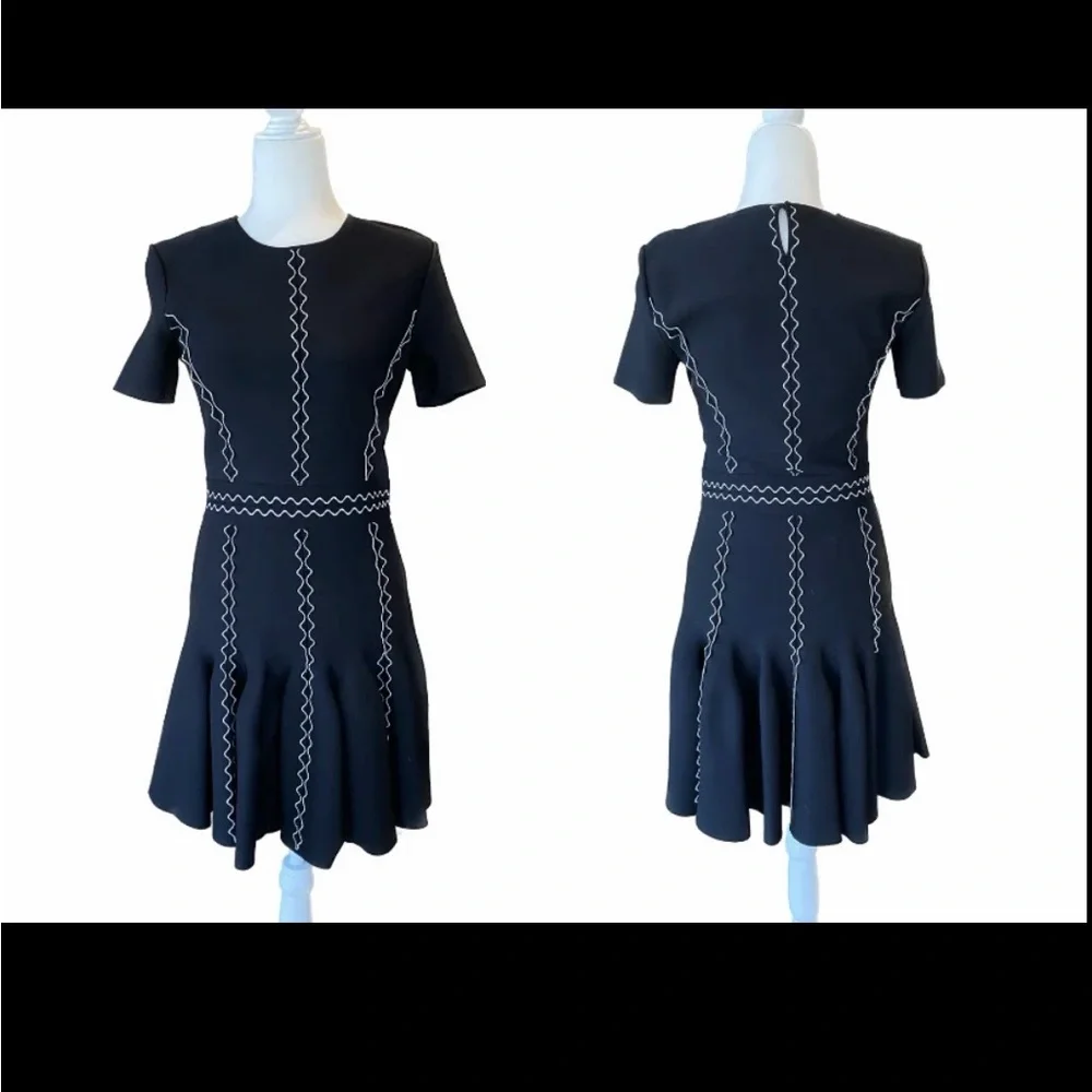 Alexander McQueen Black Dress with White Detailing - Picture 5 of 5